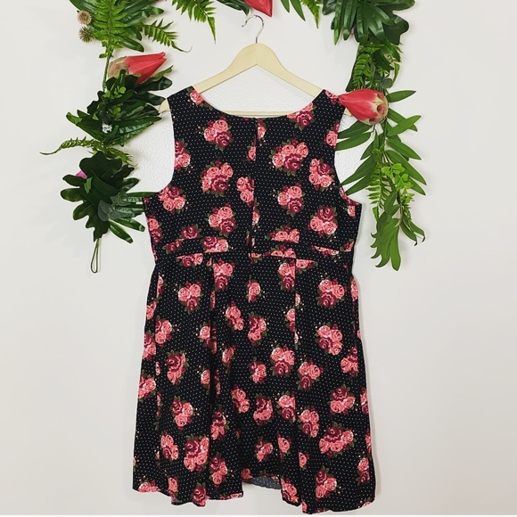Torrid polka dot rose floral skater dress sz 20 - Picture 2 of 5